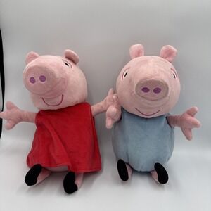 2003 12" Peppa Pig George Giggle Wiggle‎ Plush Toy Talk Laugh Snort Animatronic